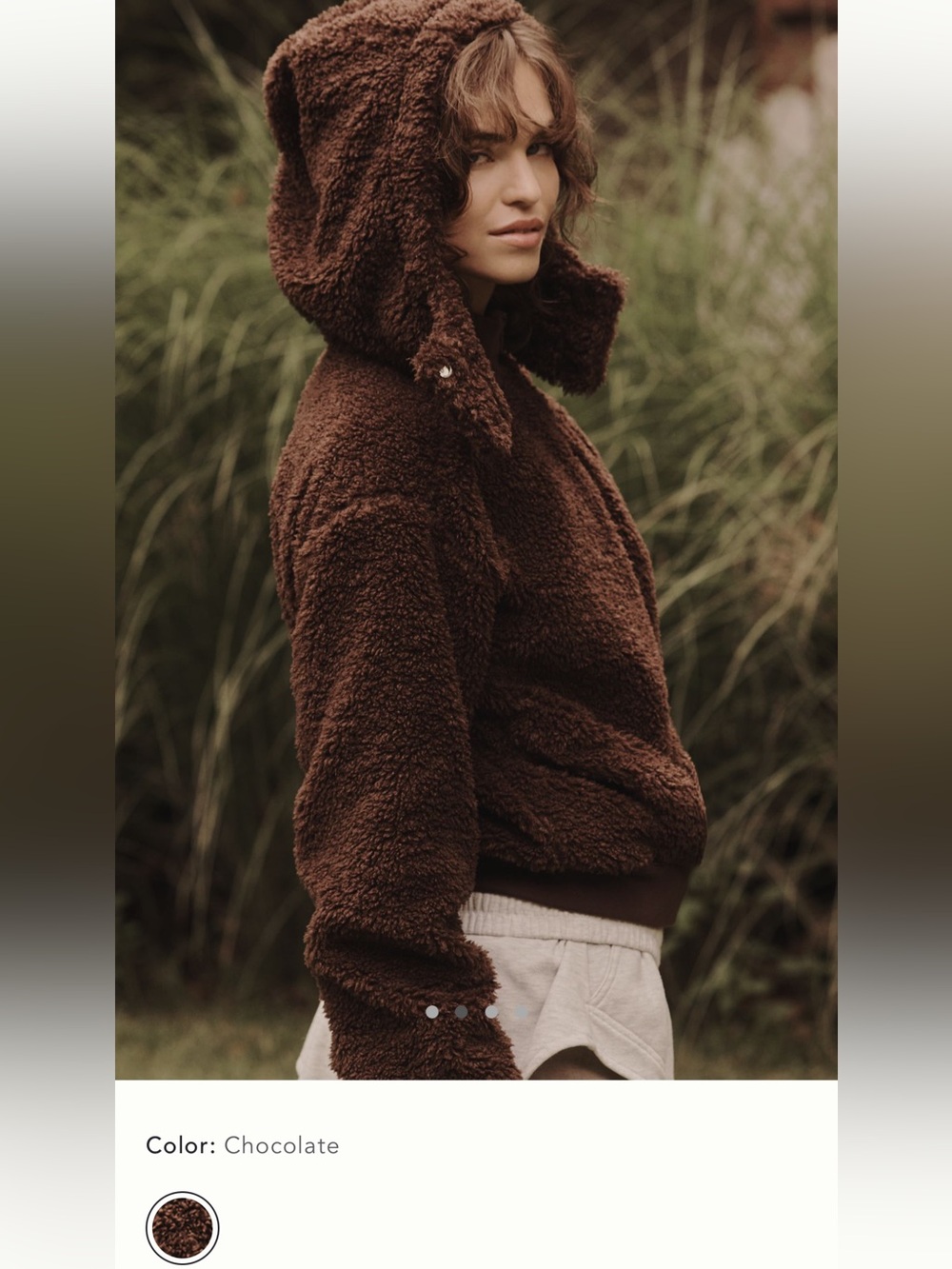 Beyond Yoga Chocolate Brown Sherpa Zip Hoodie - Picture 6 of 7